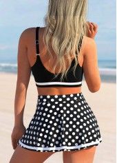 Polka Dot Cut Out Black Bikini Top-No Bottom