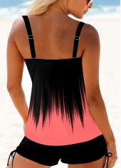 Ombre Wide Strap Surplice Pink Tankini Top-No Bottom