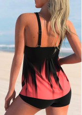 Tie Dye Print Criss Cross Tankini Top-No Bottom