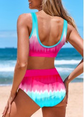 Ombre Metal Ring Multi Color Bikini Top-No Bottom