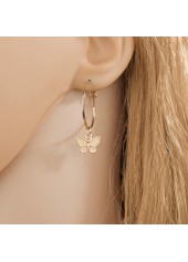 Gold Metal Detail Animal Prints Butterfly Earrings