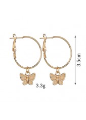 Gold Metal Detail Animal Prints Butterfly Earrings