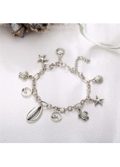 Starfish and Turtle Silver Chain Anklet