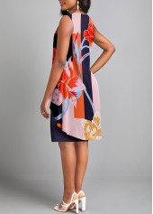 Floral Print Fake 2in1 Multi Color Dress