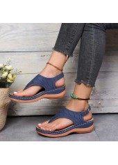Mid Heel Navy Toe Post Sandals