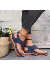 Mid Heel Navy Toe Post Sandals
