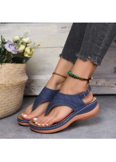 Mid Heel Navy Toe Post Sandals