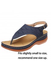 Mid Heel Navy Toe Post Sandals
