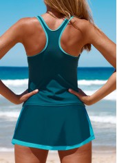Mid Waisted Split Turquoise Tankini Set