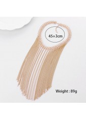 Chain Detail Fringe Design Gold Necklace