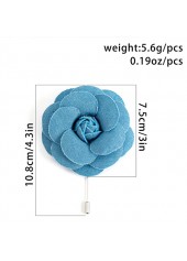 Stereoscopic Flowers Design Dusty Blue Rose Brooch