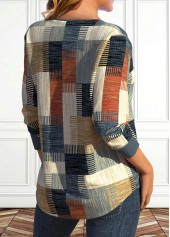 Plus Size Multi Color Lace Up T Shirt