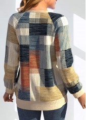 Geometric Print Button Multi Color Long Sleeve Cardigan