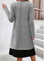 Tummy Coverage Light Grey Marl Long Sleeve Dress