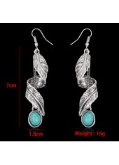 Silvery White Plants Leaf Alloy Earrings