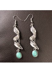 Silvery White Plants Leaf Alloy Earrings