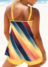 Mid Waisted Dazzle Colorful Circular Ring Tankini Set