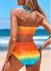 Tie Dye Print Multi Color Criss Cross Bikini Set