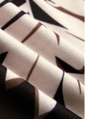 Tropical Plants Print Tummy Coverage Black Short Dress