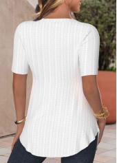 Plus Size White Fake 2in1 Short Sleeve Blouse