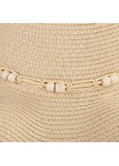 Bowknot Beige Beads Detail Visor Hat