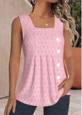 Plus Size Light Pink Asymmetry Sleeveless Tank Top