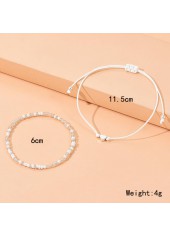 White Bohemian Heart Alloy Anklet Set