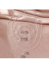 Layered Silvery White Cross Alloy Necklace Set