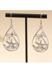 Starfish Design Silvery White Alloy Earrings