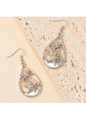 Starfish Design Silvery White Alloy Earrings