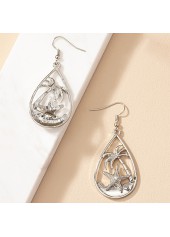 Starfish Design Silvery White Alloy Earrings