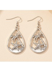 Starfish Design Silvery White Alloy Earrings
