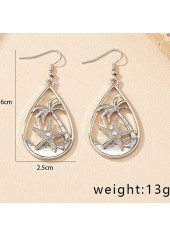 Starfish Design Silvery White Alloy Earrings