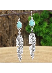 Feathers Design Silvery White Alloy Earrings