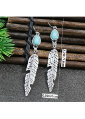 Feathers Design Silvery White Alloy Earrings