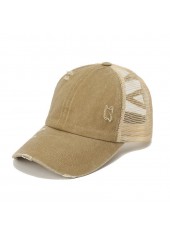 Mesh Patchwork Light Camel Baseball Cap