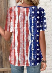 American Flag Circular Ring Multi Color T Shirt