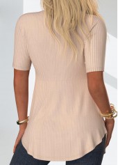 Floral Print Skin Color Fake Two Piece Twinset