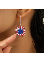 Sunflower American Flag Red Plastic Earrings