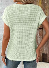 Patchwork Skin Color Short Sleeve Round Neck T Shirt