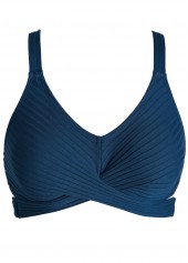 Lace Surplice Peacock Blue Bikini Set