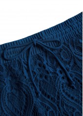 Lace Surplice Peacock Blue Bikini Set