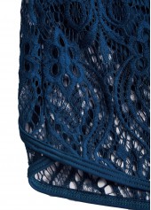 Lace Surplice Peacock Blue Bikini Set