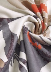 Floral Print Patchwork Dark Grey A Line Sleeveless Dress