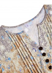 Tuck Stitch Short Sleeve Multi Color T Shirt