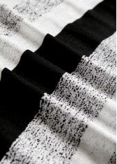 Black Plus Size Circular Ring Striped Long Sleeve Sweatshirt