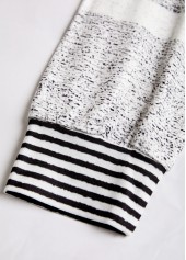 Black Plus Size Circular Ring Striped Long Sleeve Sweatshirt