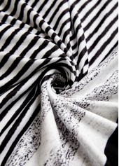 Black Plus Size Circular Ring Striped Long Sleeve Sweatshirt