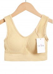 Skin Color Stretch Scoop Detail Bra