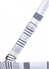 Striped Criss Cross Grey Tankini Set